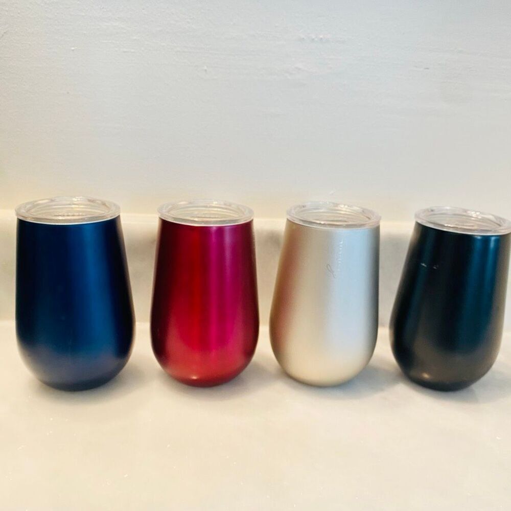 Lot Of 4 Rabbit Stainless Spill-Free Double Wall Tumblers Multicolor 12 Fl. Oz